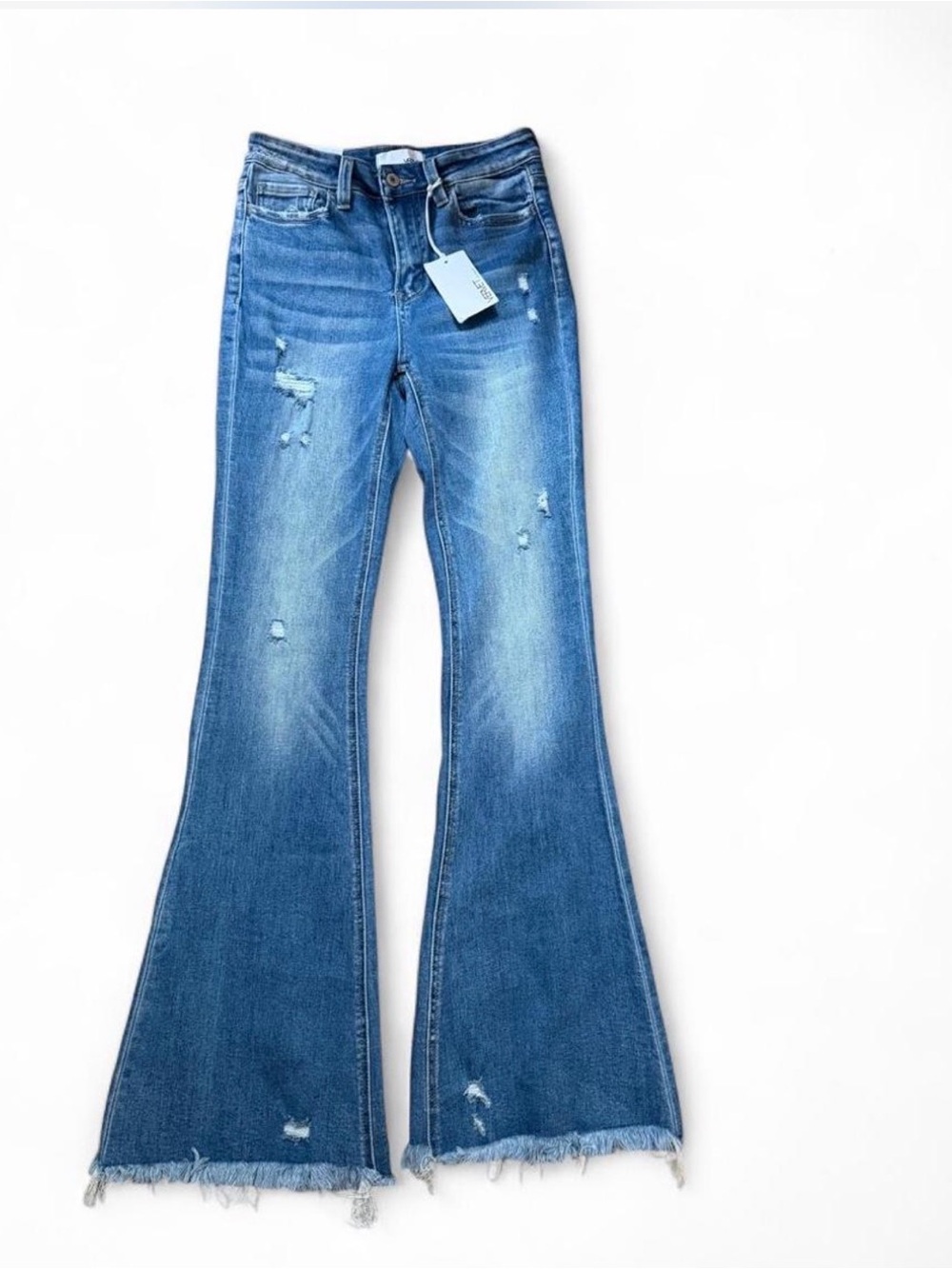 New Vervet High-Rise Blue Distressed Flare Jeans